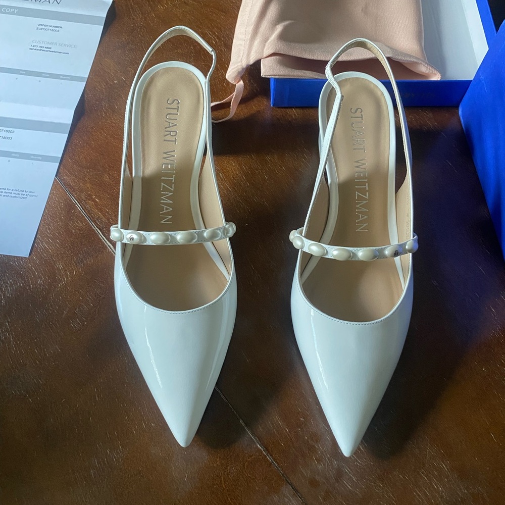 Stuart Weitzman Pearlita 50 block slingback size 9
